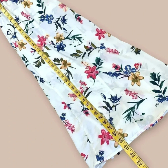 Joe B Tropical Romper Shorts Overlay Open Maxi Skirt Size L Tie Waist Pull On - Picture 13 of 16